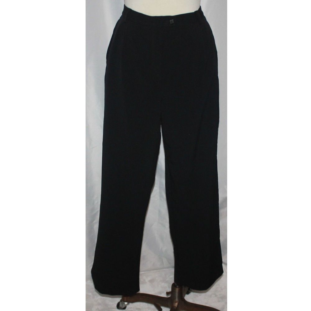 Southern Lady Black Back Elastic Waist Hi-Rise Straight Leg Dress Pants Size 14P